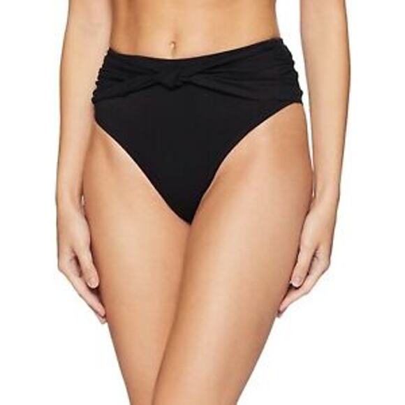 Derek Lam 10 Crosby High Waist Knot Front Bikini Bottom Black Small S Swimsuit - Picture 12 of 12